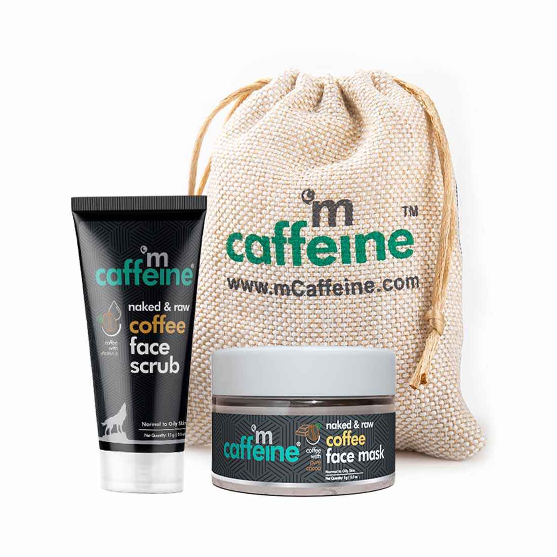 Buy MCaffeine Naked & Raw Coffee Face Scrub & Coffee Face Mask 30 ml - Purplle