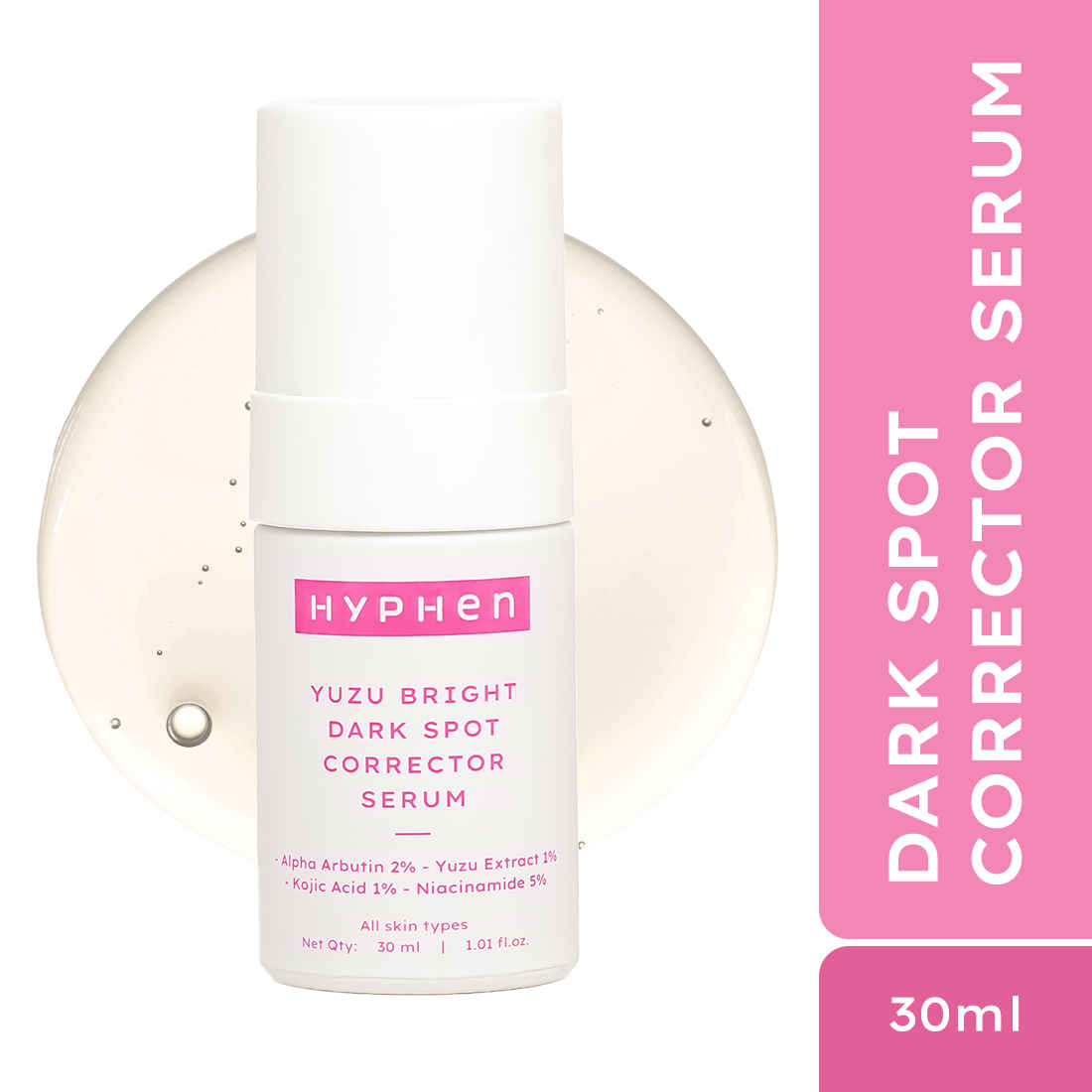 Buy Hyphen 2% Alpha Arbutin & 1% Kojic Acid Serum For Dark Spots & Pigmentation |Skin Brighetning Face Serum with Yuzu Extracts & Niacinamide - 30 ml - Purplle