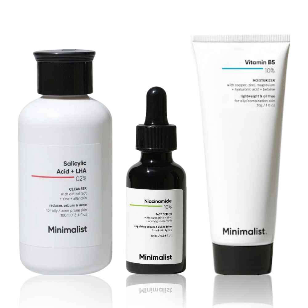 Buy Minimalist Spot Reduction CSM Mini Kit  : (Cleanser 100 ml) + Niacinamide Serum (10 ml) + Moisturizer (30gm) - Purplle