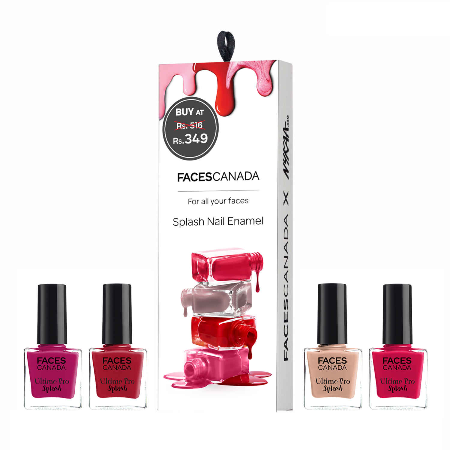 Buy FACES CANADA Pack of 4 Nail Paint Gift Box Combo - 25ml - Purplle