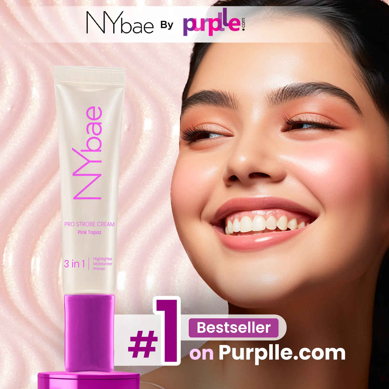 Buy NY Bae PRO Strobe Cream - Pink Topaz (12 gm) | Primer + Highlighter + Moisturizer | Dewy Makeup | Glowing Korean Skin | Best Suited For Normal To Dry Skin - Purplle