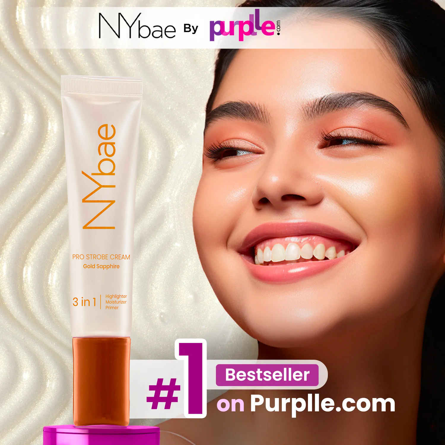 Buy NY Bae PRO Strobe Cream - Gold Sapphire (12 gm) | Primer + Highlighter + Moisturizer | Dewy Makeup | Glowing Korean Skin | Best Suited For Normal To Dry Skin - Purplle
