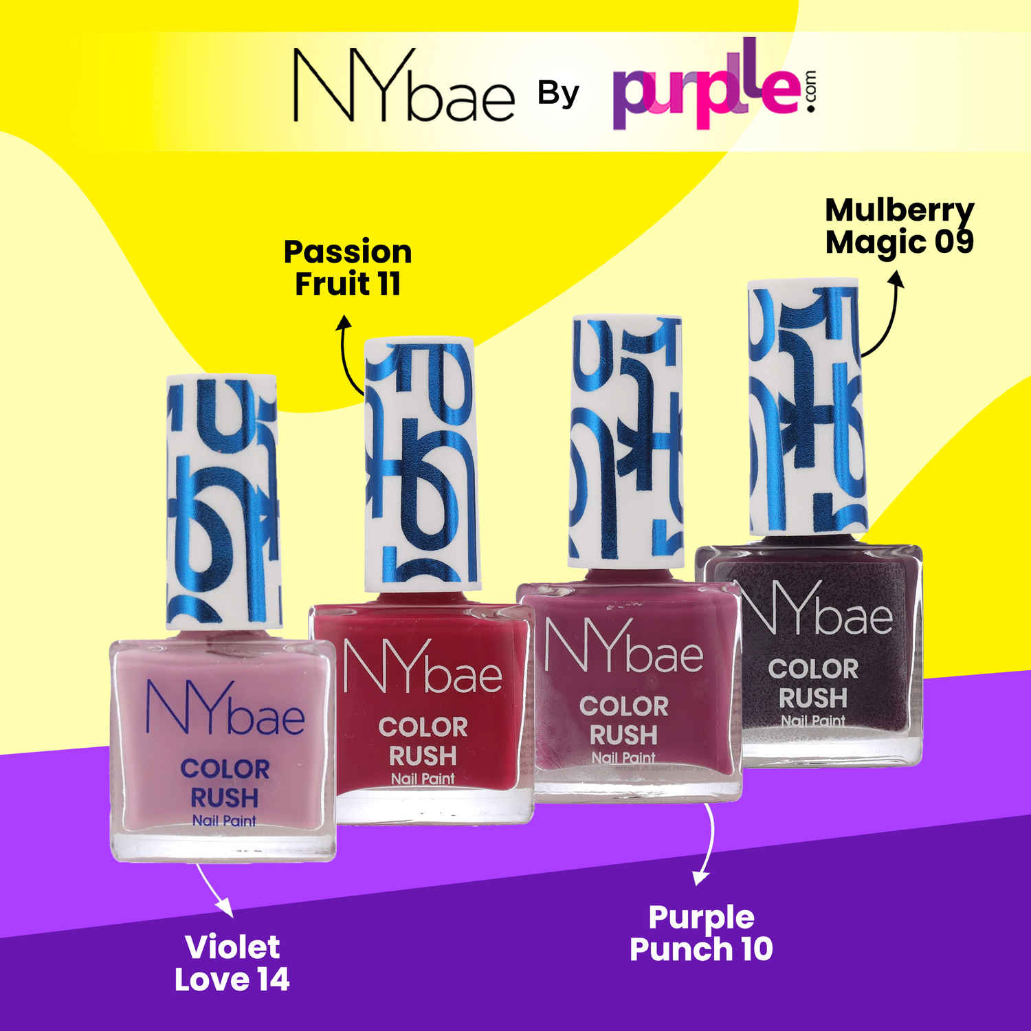 Buy NY Bae Color Rush Nail Paint Set - Maroon Mania 12 | Nail Paint Combo | Chip Resistant | Long Lasting | Quick Dry | Glossy Gel Nail Polish (5.6 ml *4) - Purplle
