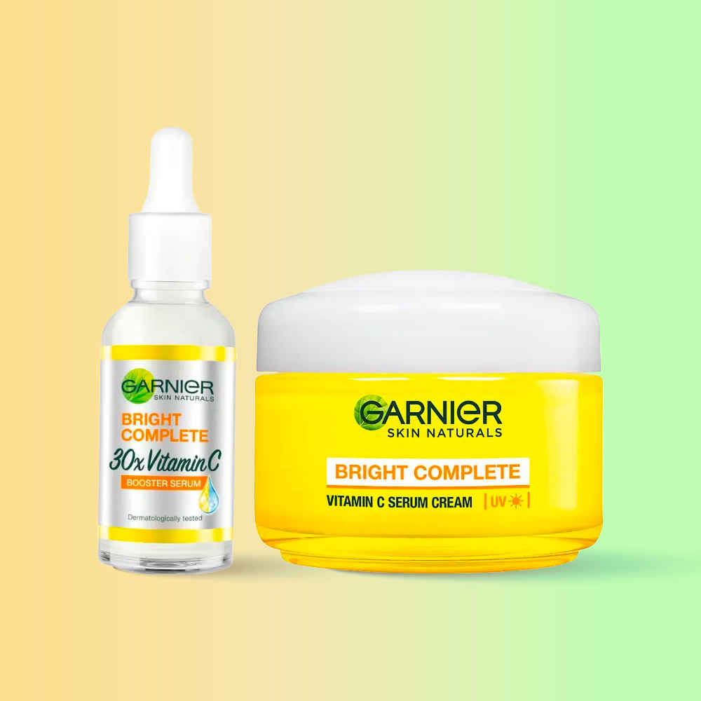 Buy Garnier Bright Complete (Vitamin C Serum, 30ml + Bright Complete Face serum cream UV, 45 gm) - Combo Pack - Purplle