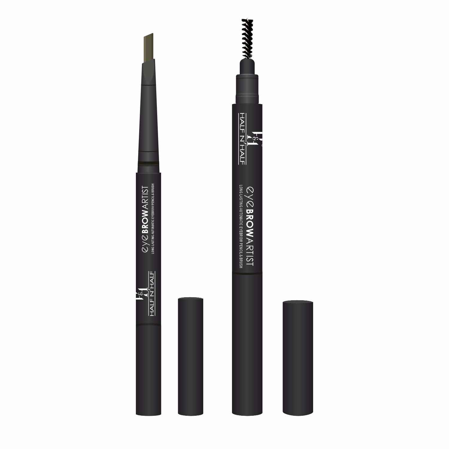 Buy Half N Half Eye Brow Artist Long Lasting Automatic Eyebrow Pencil & Brush, Dark Brown (0.4 gm) - Purplle