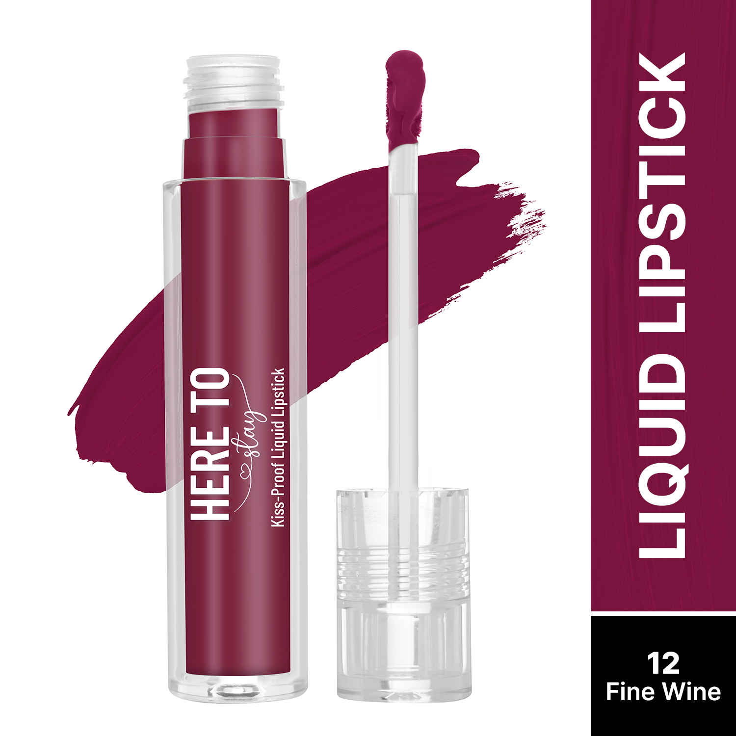 Buy Swiss Beauty Select Here To Stay Liquid Matte Lipstick with Kiss-Proof Formula | Infused with Vitamin E | Non-Transfer , Smudgeproof | 12-18 Hrs Stay 12 Fine Wine 3 ml - Purplle