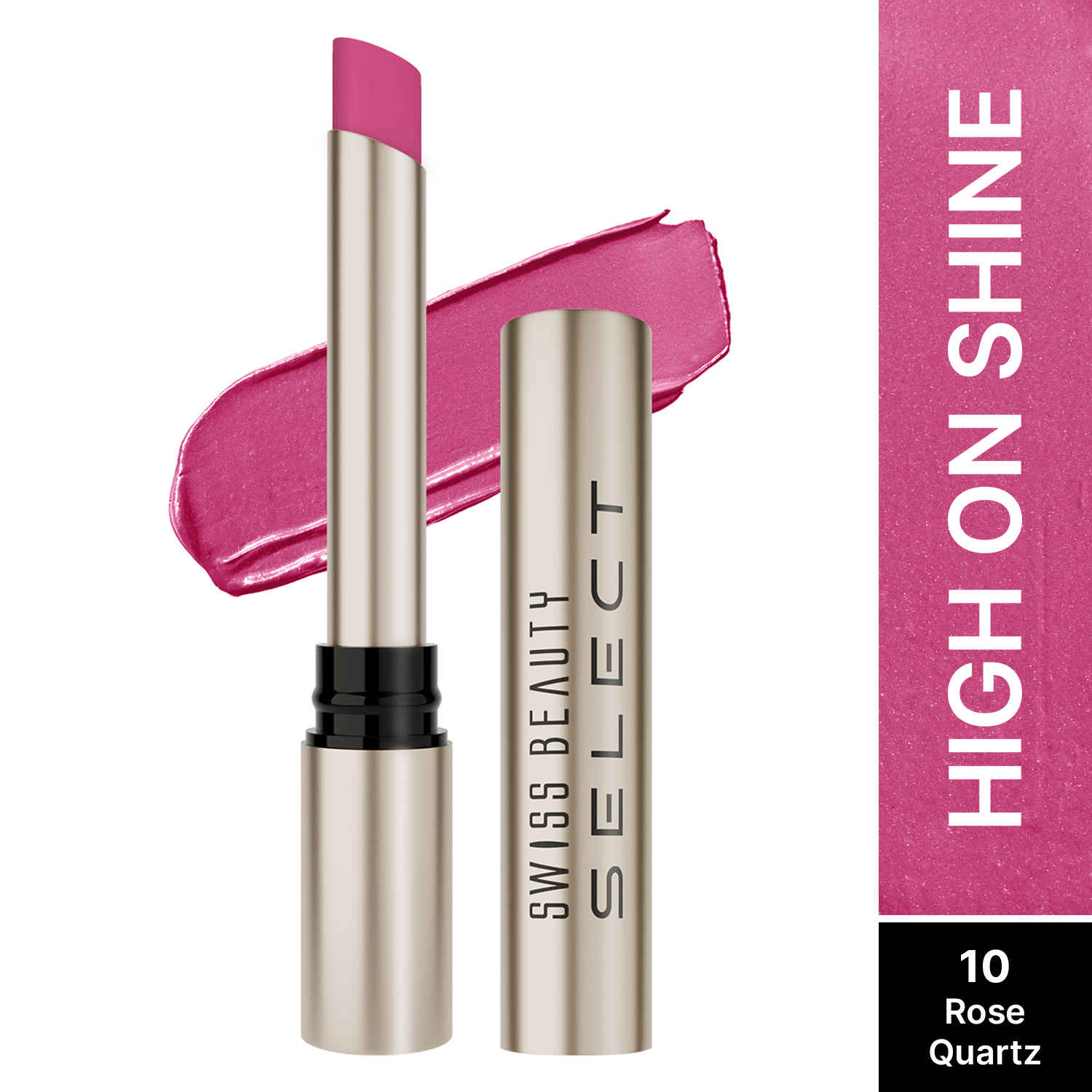 Buy Swiss Beauty Select High On Shine Creamy Lipstick | With Mirror-shine finish | Enriched with Vitamin E |10 Rose Quartz 1 gm - Purplle