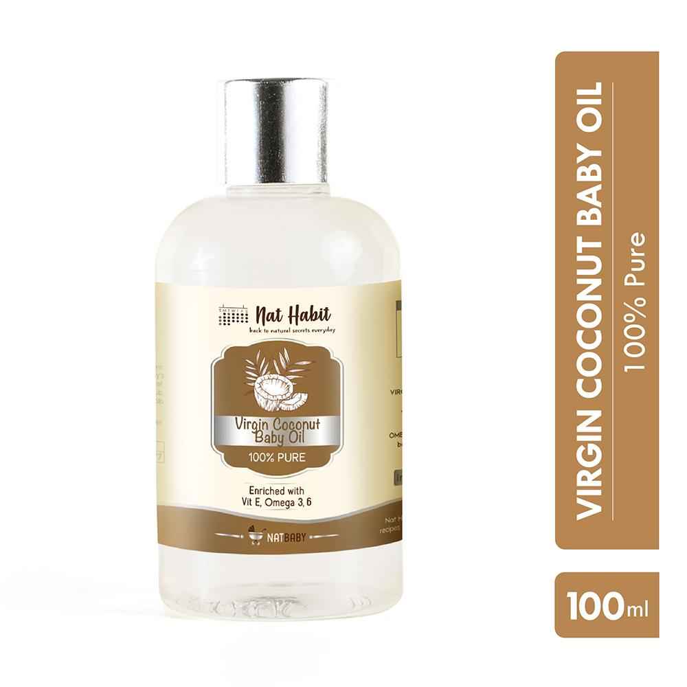 Buy Nat Habit Baby Coconut Oil|Hair,Body Massage|Skeletal & Muscular Strengthening|VitE&Omega3 (100 ml) - Purplle
