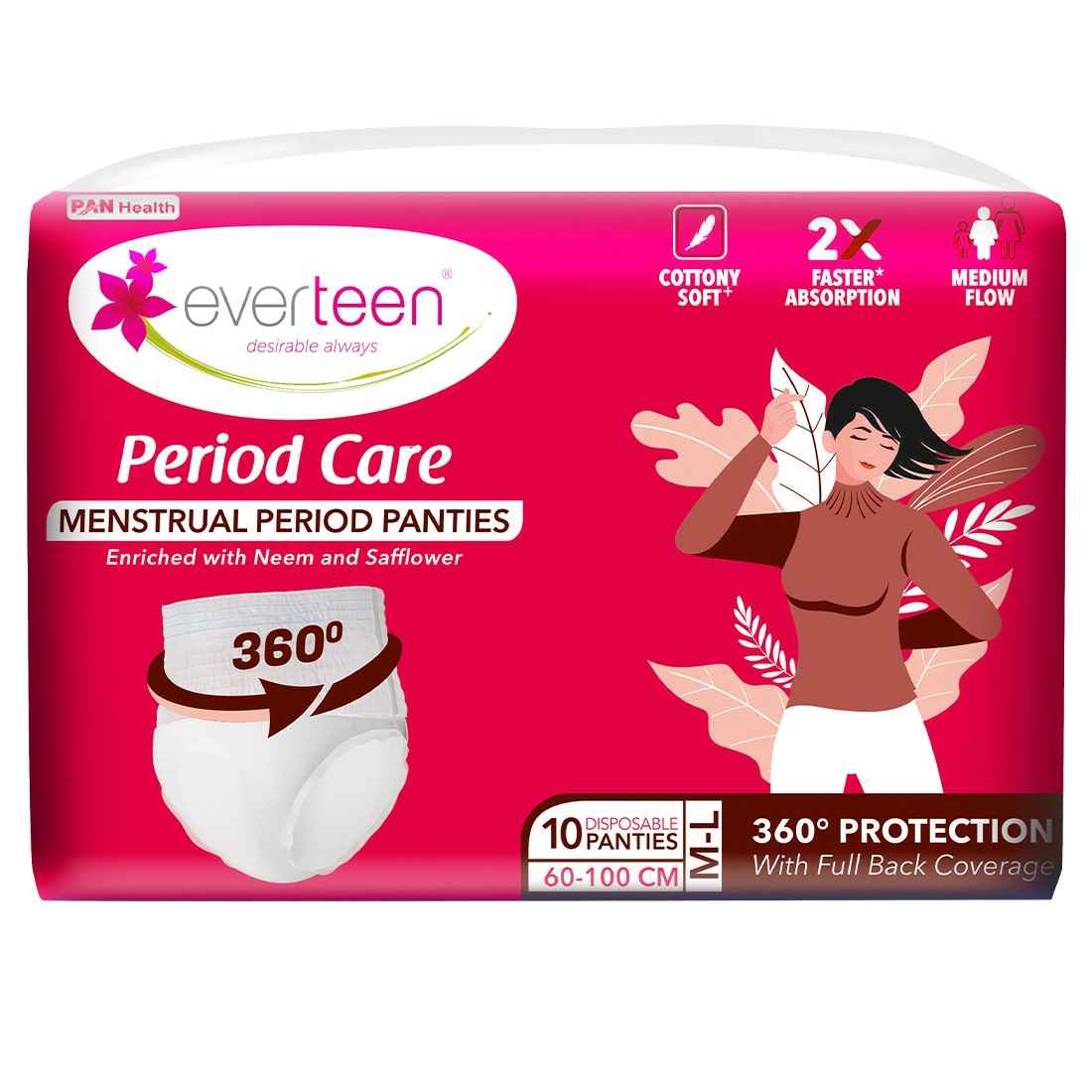 Buy everteen Period Care Disposable Period Panties, No Skin Irritant & Dermatologically Tested - Pack 1, (M-L) 10 Pcs - Purplle