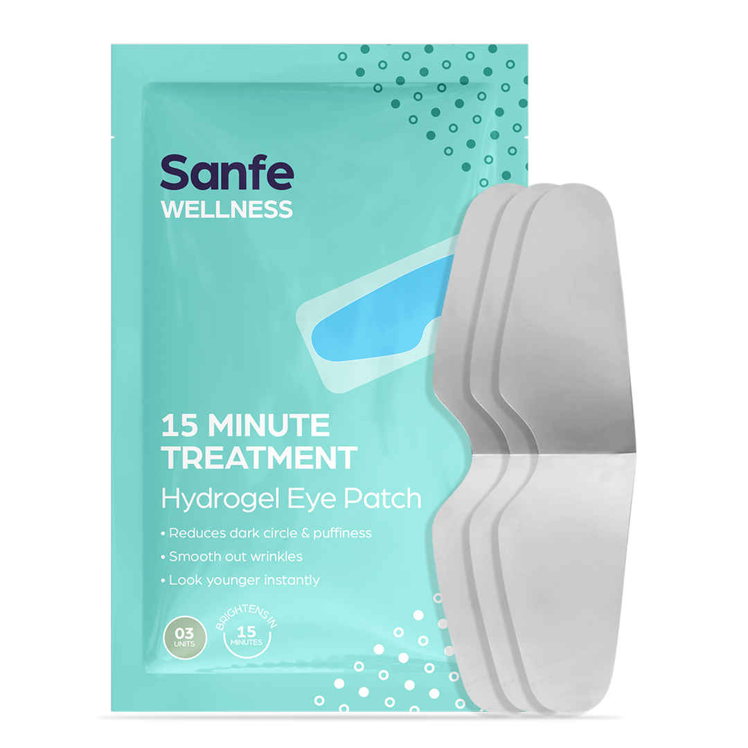 Buy Sanfe Hydrogel Eye Patch | 15 min treatment | Reduces dark circle, puffiness, wrinkles | Brighten, look younger | 3 Pairs, For men & women - Purplle