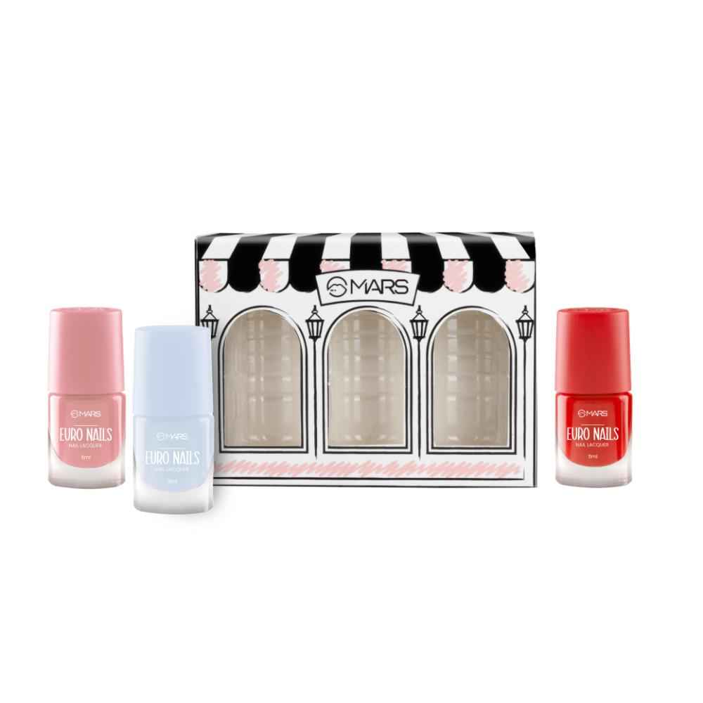 Buy MARS EURO Nail Lacquer | Glossy Gel Finish | Rich Pigmentation | Chip Free | Quick Drying Formula | Long Lasting Nail Polish for Women (3 * 6 ml) (SET-04) - Purplle