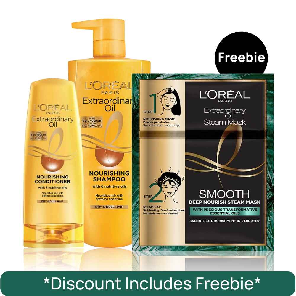 Buy L'Oreal Paris ExtraOil Nourish Hair Indulgence Trio Combo of 3 - Purplle