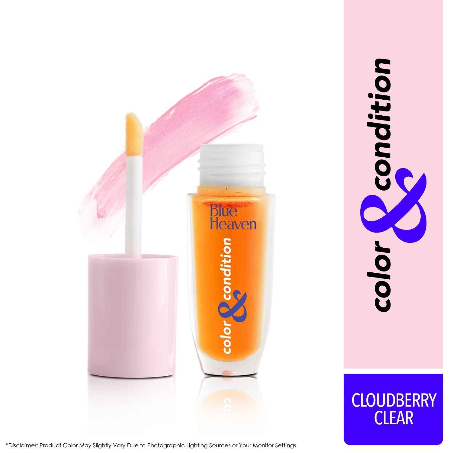 Buy Blue Heaven Color & Condition tinted lip oil for women, lip gloss infused with Cranberry, Raspberry & Hazelnut oil, Hydrating & Softening - Cloudberry Clear, 4.2 ml - Purplle