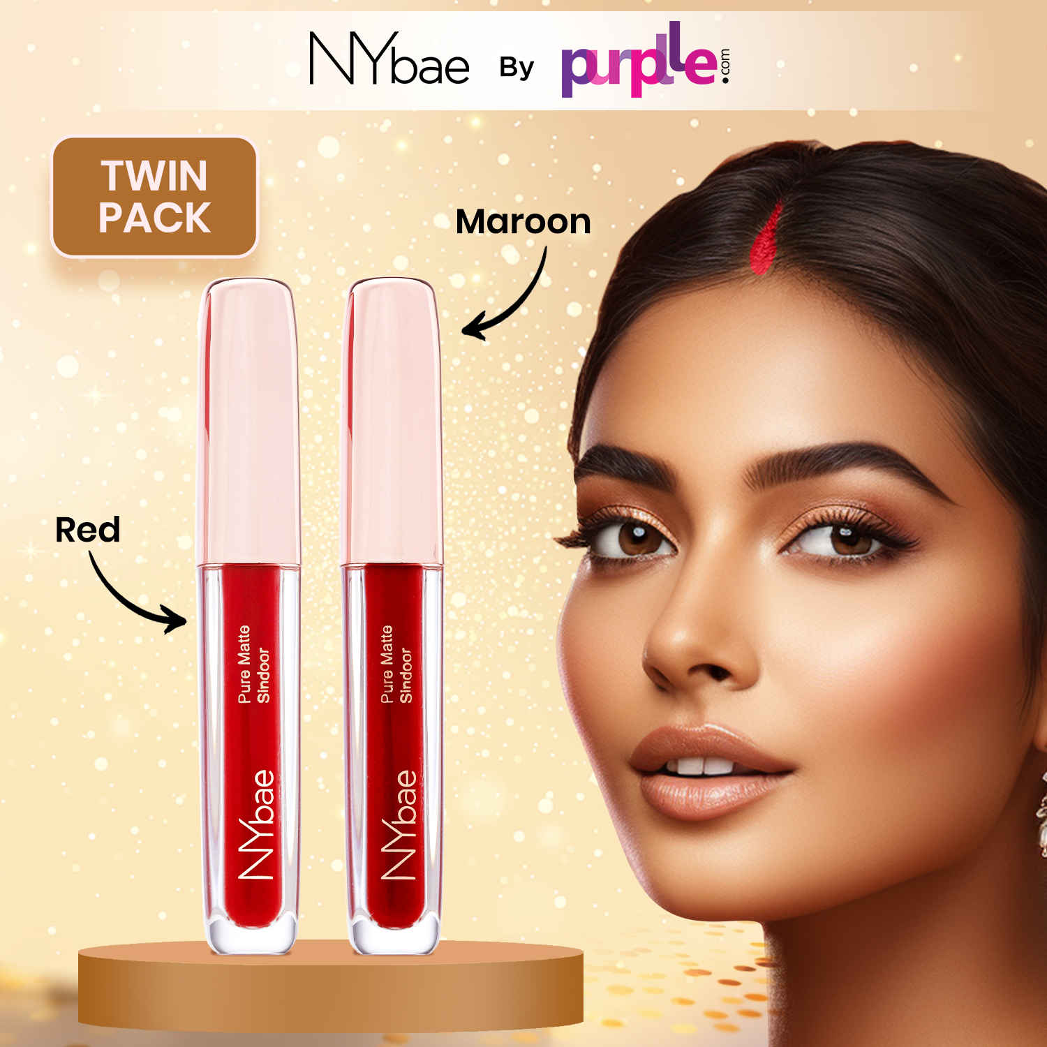 Buy NY Bae Pure Matte Sindoor - Pack Of 2 | Smudge Proof | Sweat Proof | Long Lasting | Liquid Matte | Velvet Red 01 | Merry Maroon 02 (5 ml) - Purplle