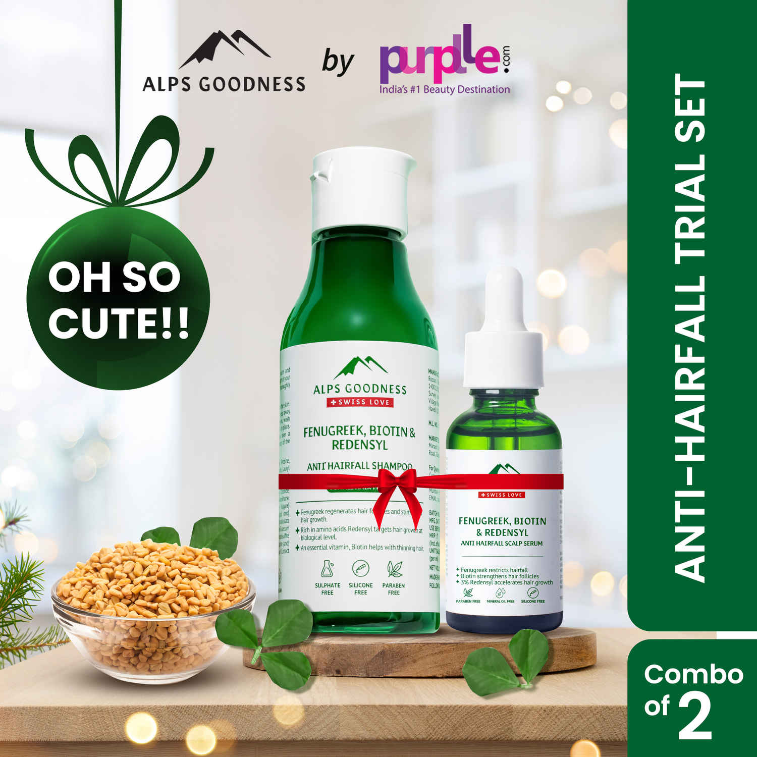 Buy Alps Goodness Anti Hairfall Trial Set with Fenugreek, Biotin & Redensyl I Hair Growth Experts I Anti-Hairfall Heroes Combo of 2 - Purplle