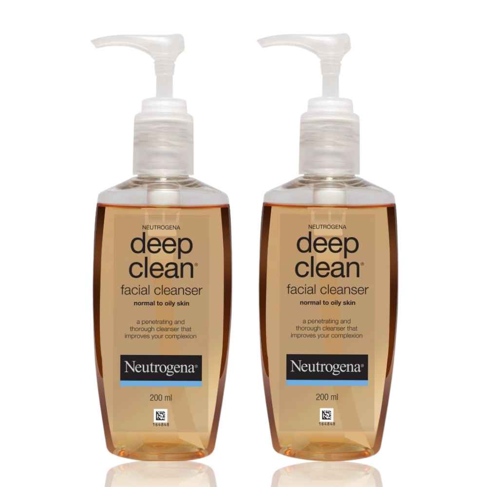 Buy Neutrogena Deep Clean Facial Cleanser Pack of 2 (200 ml X 2) - Purplle