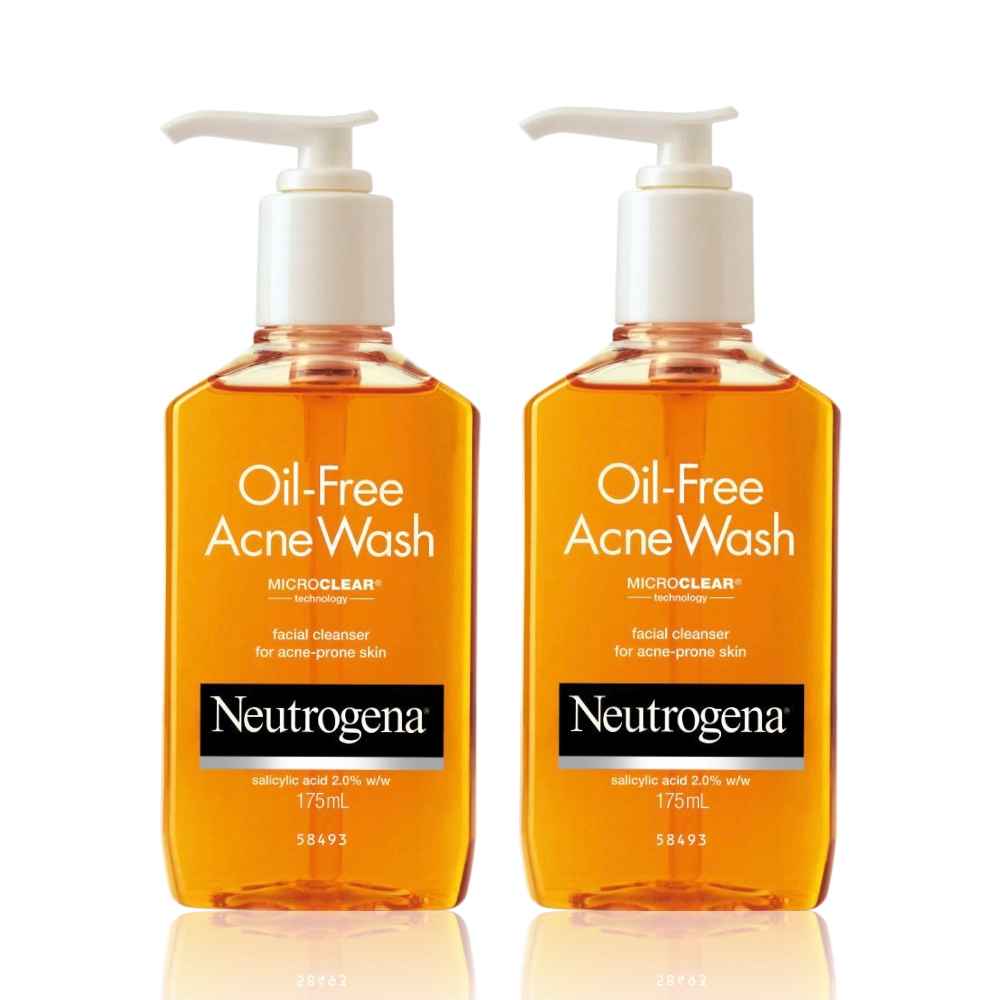 Buy Neutrogena Oil Free Acne Wash Facial Cleanser Pack of 2 (175 ml X 2) - Purplle