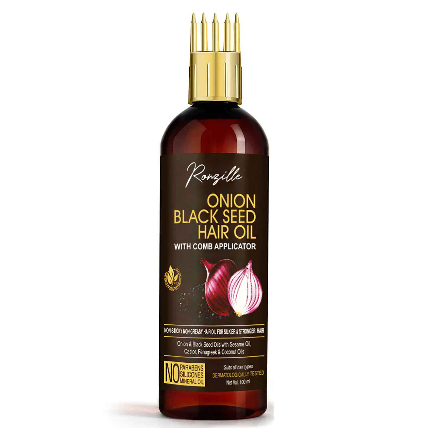 Buy Ronzille Onion Hair Oil With Black Seed Oil Extracts - Controls Hair Fall - 100 ml - Purplle