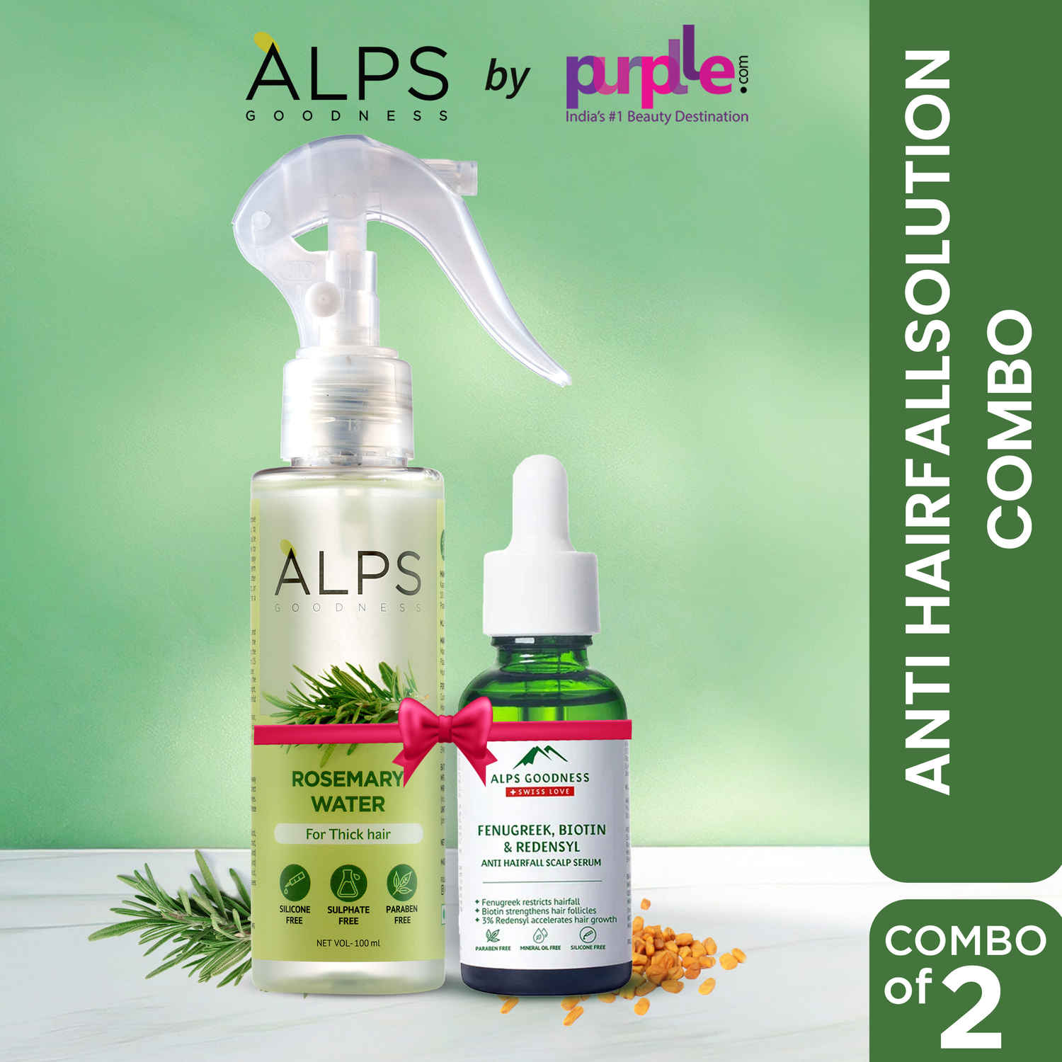 Buy Alps Goodness Ultimate Hair Care Package with Rosemary Water Spray (200 ml) & Anti-Hairfall Scalp Serum (30 ml) | Hair Growth Expert Spray | Visible Hair Growth Serum Combo of 2 - Purplle