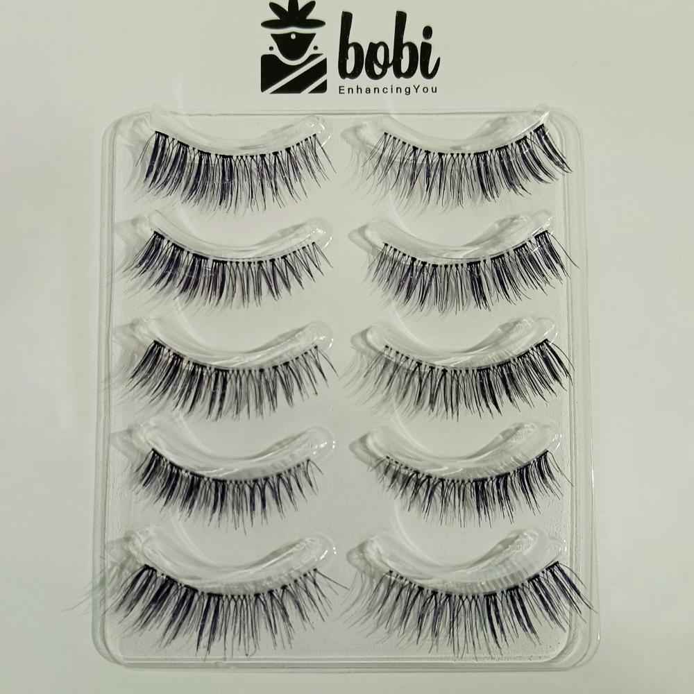 Buy B.O.B.I ZC EYELASH Long Natural Fluffy Wispy Volume Eyelashes | 12 mm Soft Comfortable Non-irritating|Lightweight Synthetic Hair Reusable Lashes For Women - 5 Pair - Purplle
