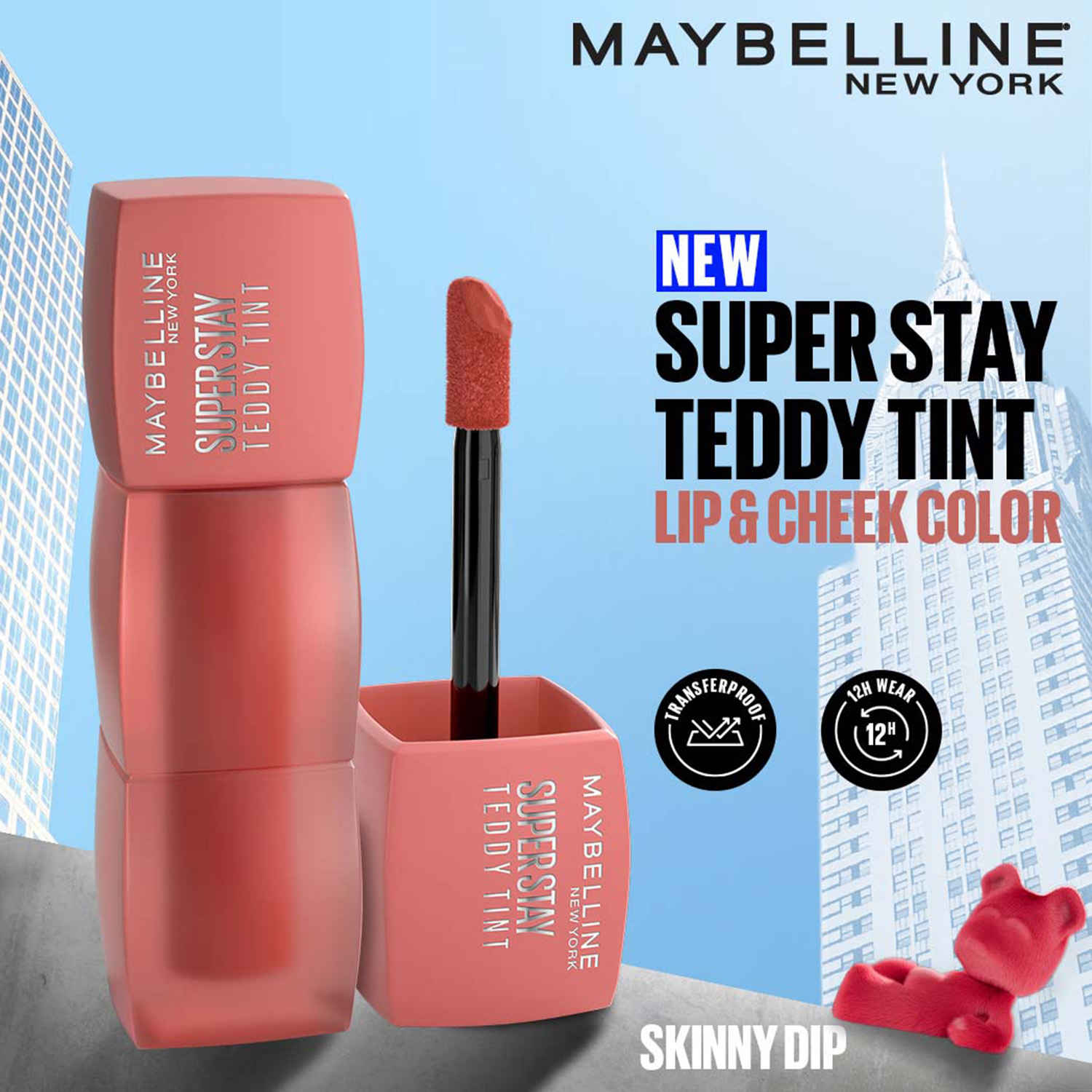 Buy Maybelline New York Superstay Teddy Tint - Lip and Cheek Color | Skinny Dip, 5 ml - Purplle