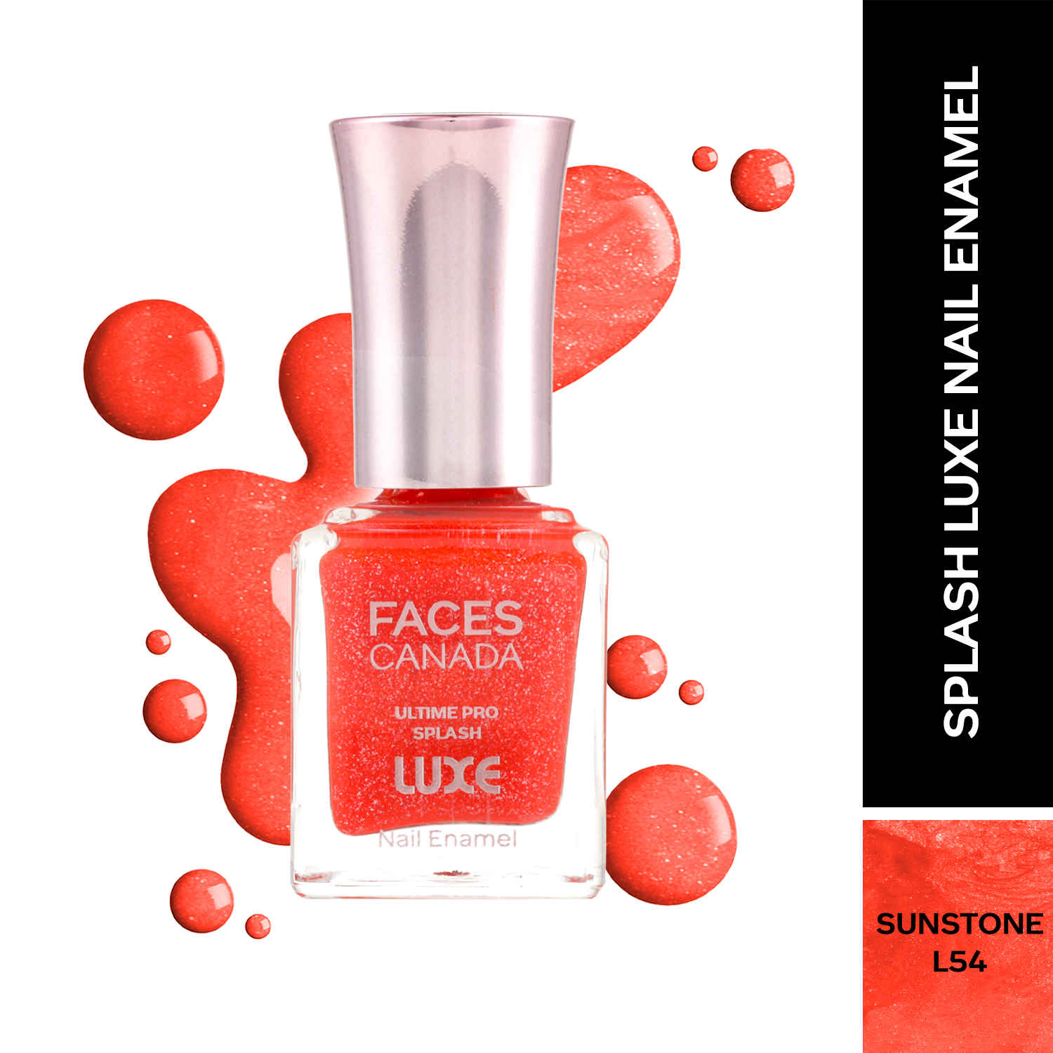 Buy FACES CANADA Ultime Pro Splash Luxe Nail Enamel - Sunstone (L54), 12 ml | Glossy Finish | Quick Drying | Long Lasting | High Shine | Chip Defiant | Even-Finish | Vegan | Non-Toxic | Ethanol-Free - Purplle