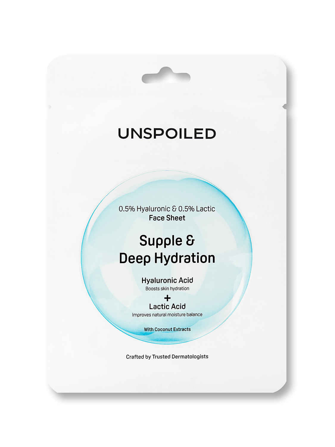 Buy UNSPOILED 0.5% Lactic & 0.5% Hyaluronic Acid Face Sheet Mask 20 gm - Purplle