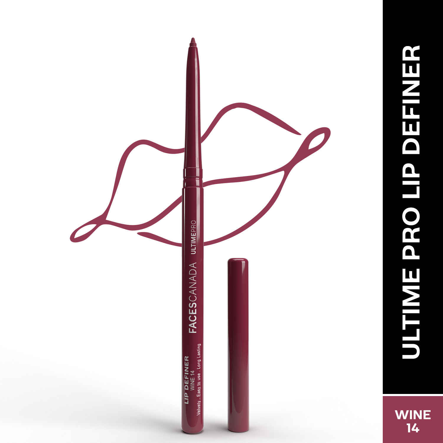 Buy FACES CANADA Ultime Pro Lip Definer - Wine 14,0.35 gm | Rich & Creamy Texture | Matte Finish | Fuller & Brighter Lips | Easily Blendable | Highly Pigmented | Waterproof & Smudgeproof - Purplle