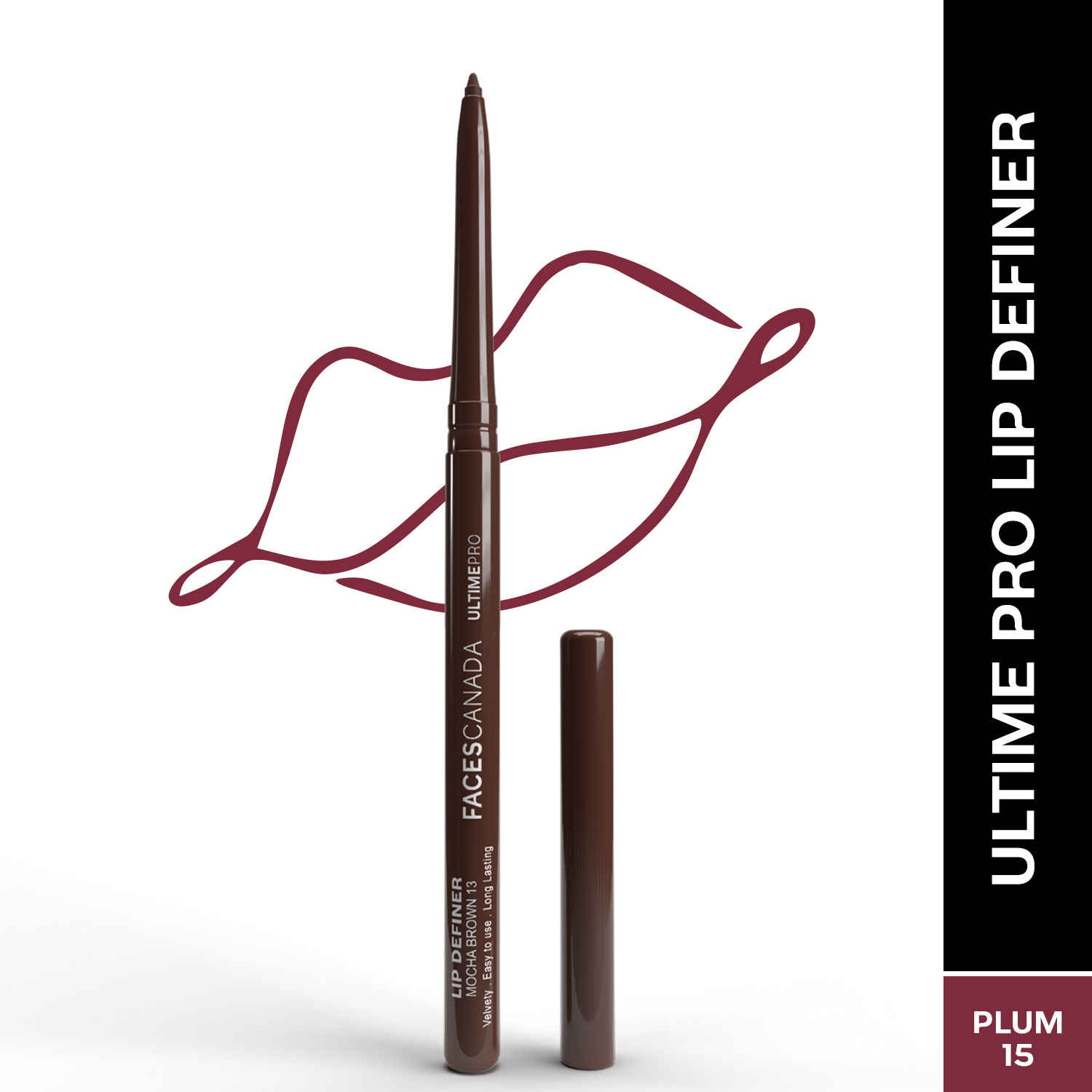 Buy FACES CANADA Ultime Pro Lip Definer - Plum 15,0.35 gm | Rich & Creamy Texture | Matte Finish | Fuller & Brighter Lips | Easily Blendable | Highly Pigmented | Waterproof & Smudgeproof - Purplle