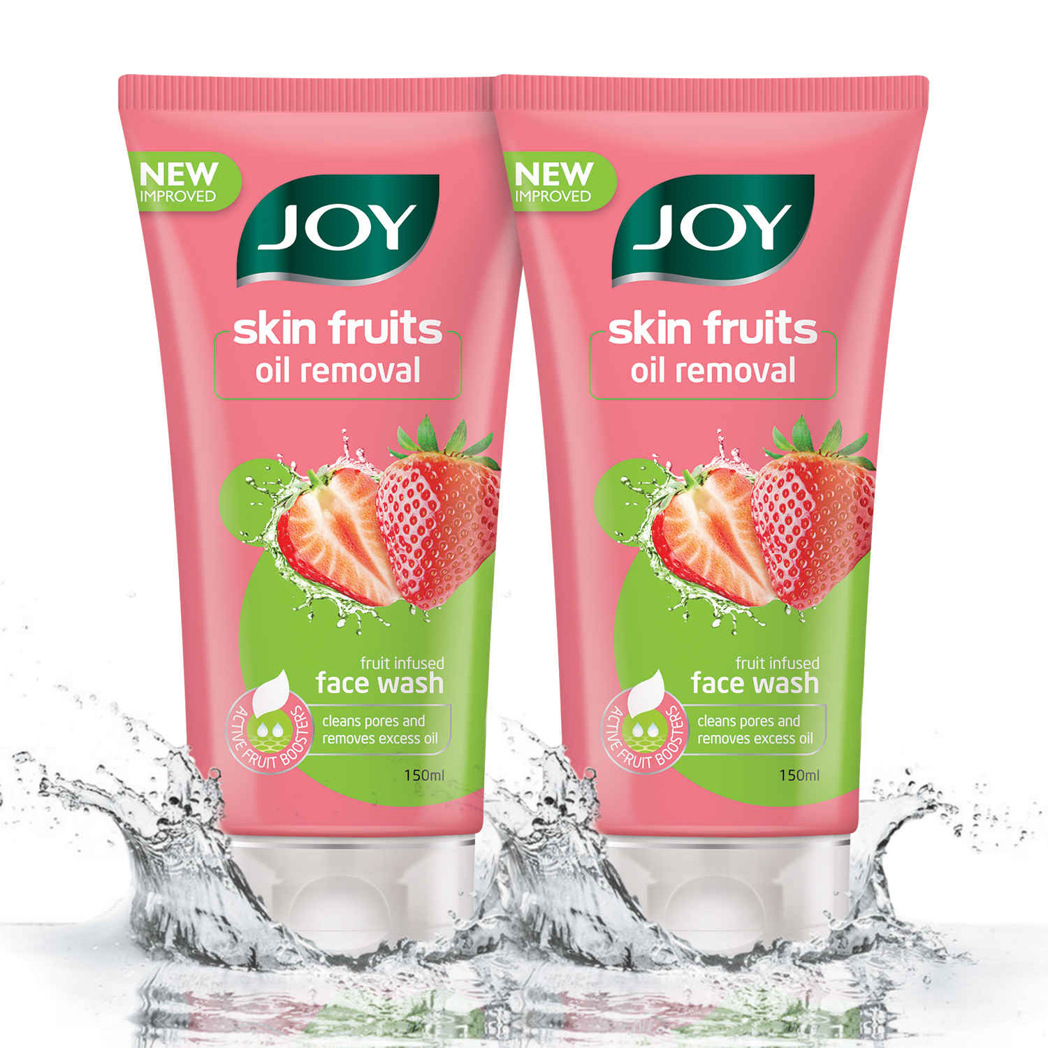 Buy Joy Skin Fruits Oil Removal Strawberry Face Wash (Pack of 2 X 150 ml) - Purplle