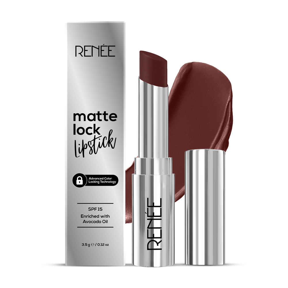 Buy RENEE Matte Lock Lipstick- 05 Funk, Moisturizing, Long Lasting & Weightless Formula With SPF 15, Intense Color Pay Off with Ultra-Matte Finish, Enriched with Avocado oil, Vitamin E, D, 3.5 gm - Purplle