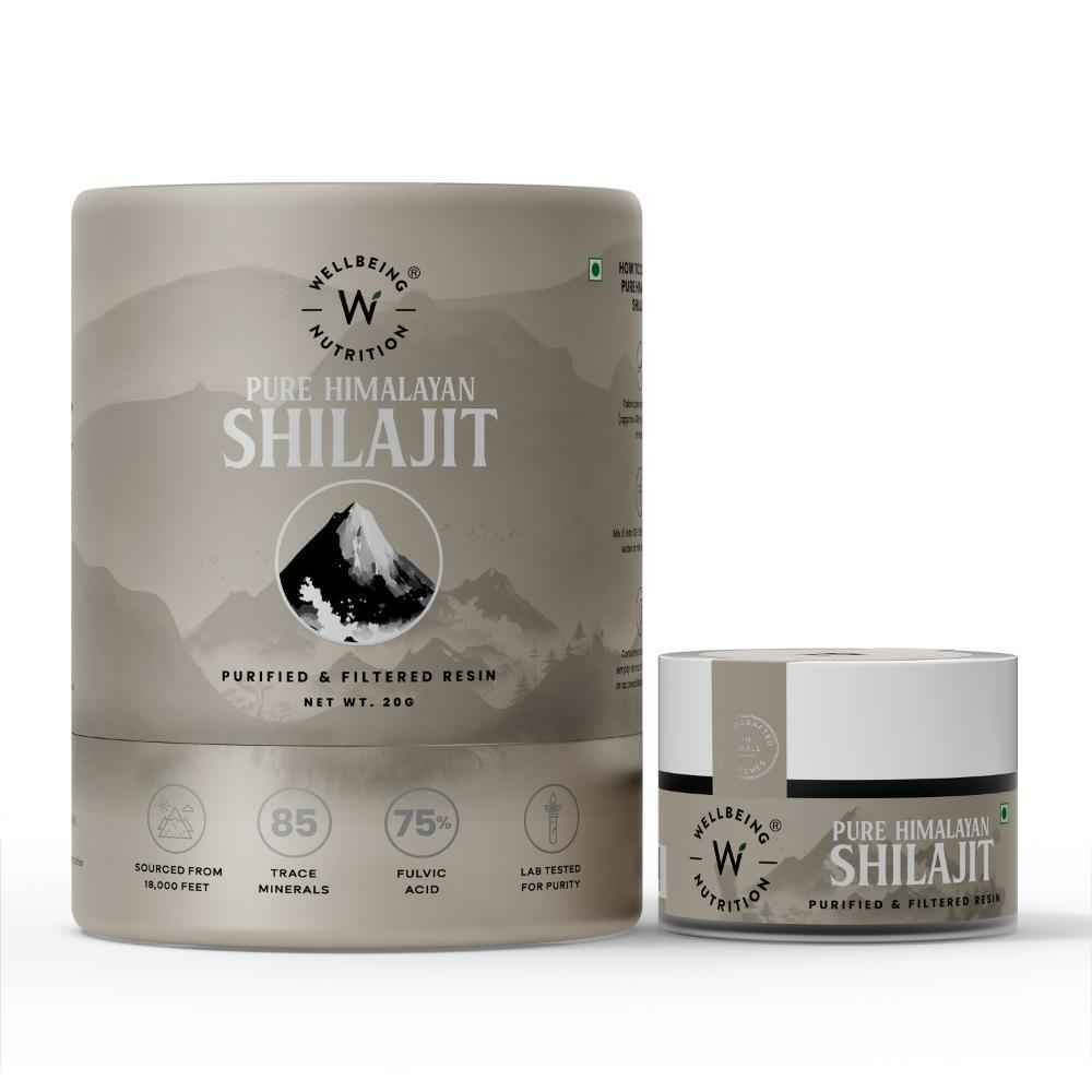 Buy Wellbeing Nutrition Pure & Original Himalayan Shilajit Resin 20 gm for Strength, Stamina & Performance | Shilajit Resin for Men & Women with 75% Fulvic Acid & 85 Trace Minerals | Lab Tested - Purplle