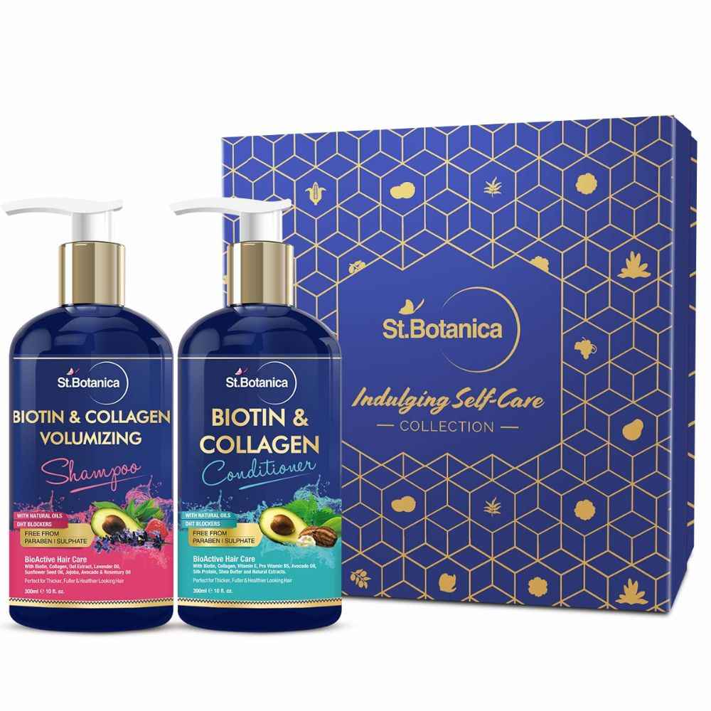 Buy St.Botanica Volumizing Haircare Combo | StBotanica Biotin & Collagen Volumizing Hair Shampoo + StBotanica Biotin & Collagen Hair Conditioner, 300 ml - Purplle