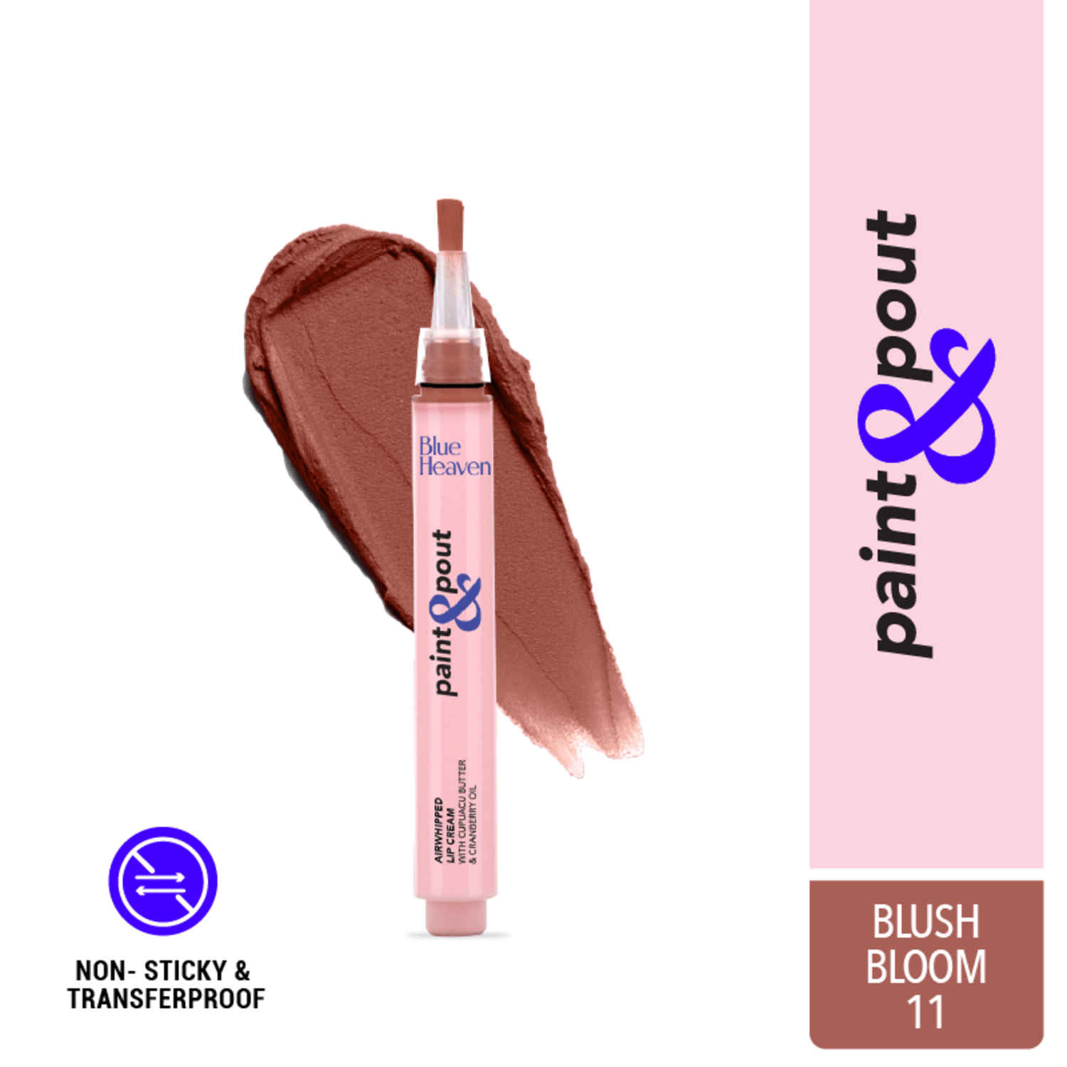 Buy Blue Heaven Paint & Pout Airwhipped Lip Cream, Light weight, Soft Matte Lipsticks for Women  - Blush Bloom 11, 2 ml - Purplle
