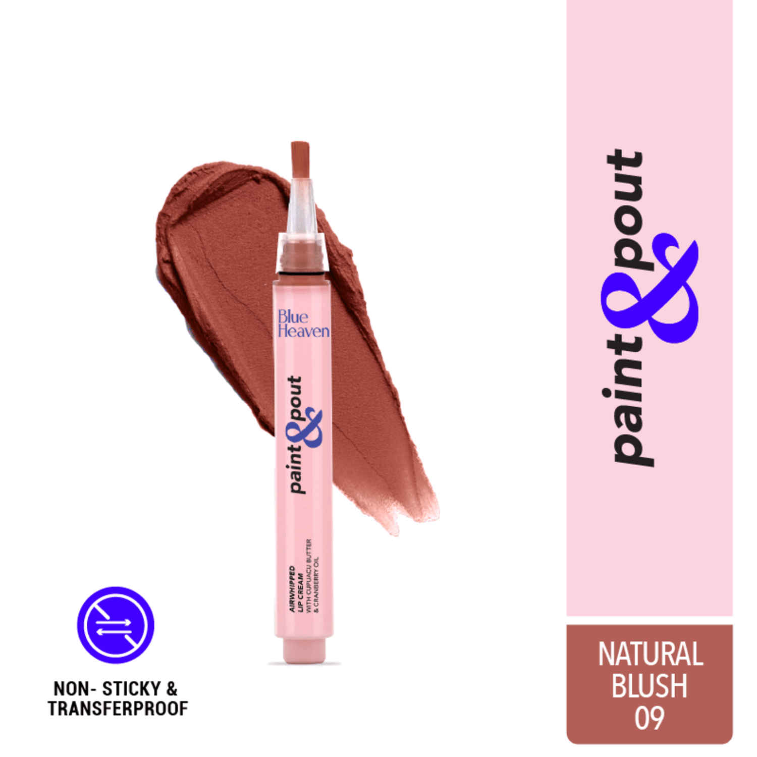 Buy Blue Heaven Paint & Pout Airwhipped Lip Cream, Light weight, Soft Matte Lipsticks for Women  - Natural Blush 09, 2 ml - Purplle