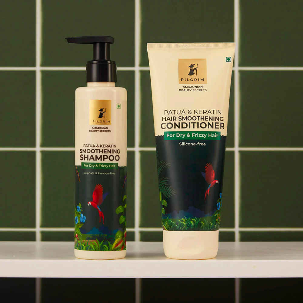 Buy Pilgrim Patua & Keratin Shampoo and Conditioner combo for Hair |Frizzy & Dry |Men & Women (400 ml) - Purplle