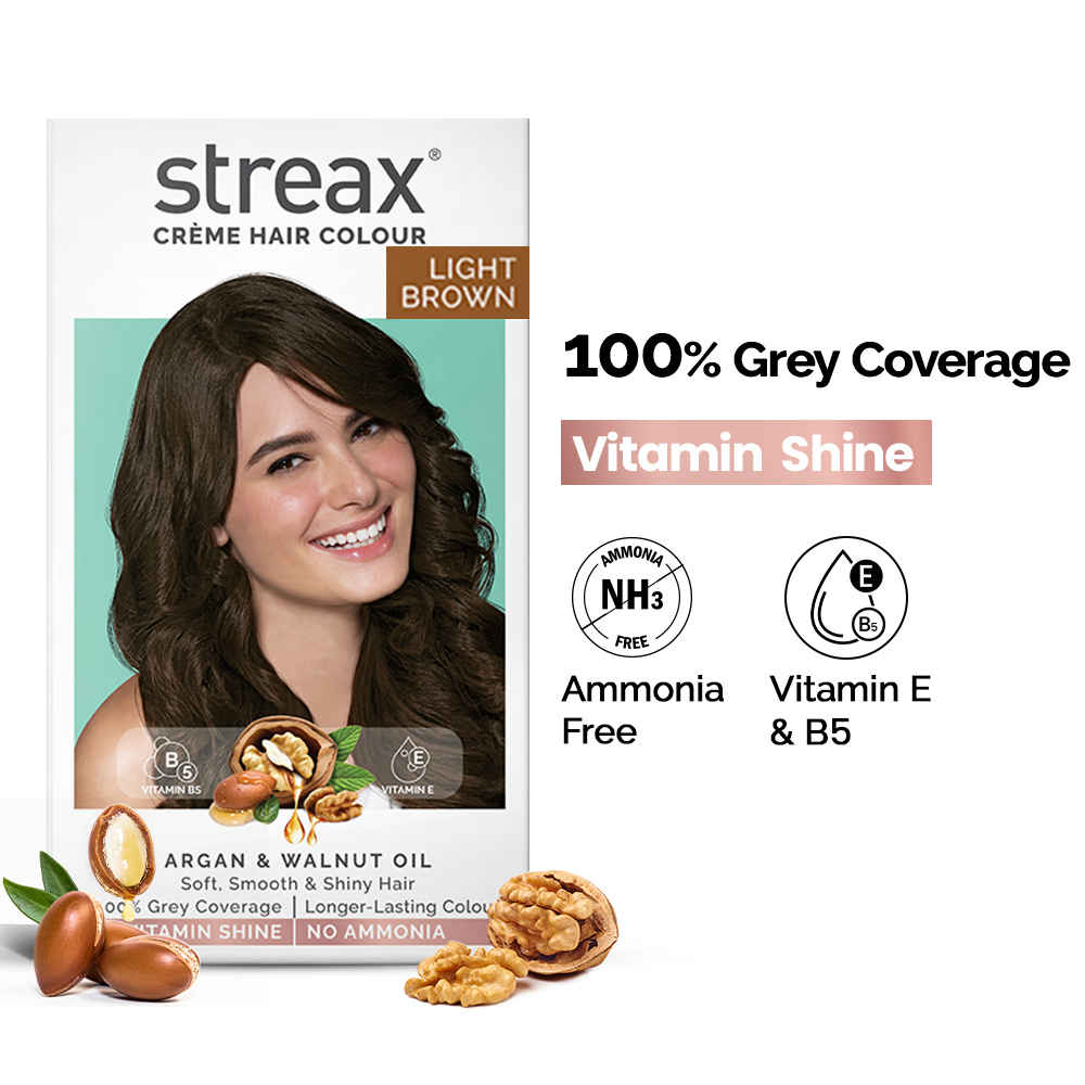 Buy Streax Hair Colour - Light Brown (70gm+50ml) - Purplle