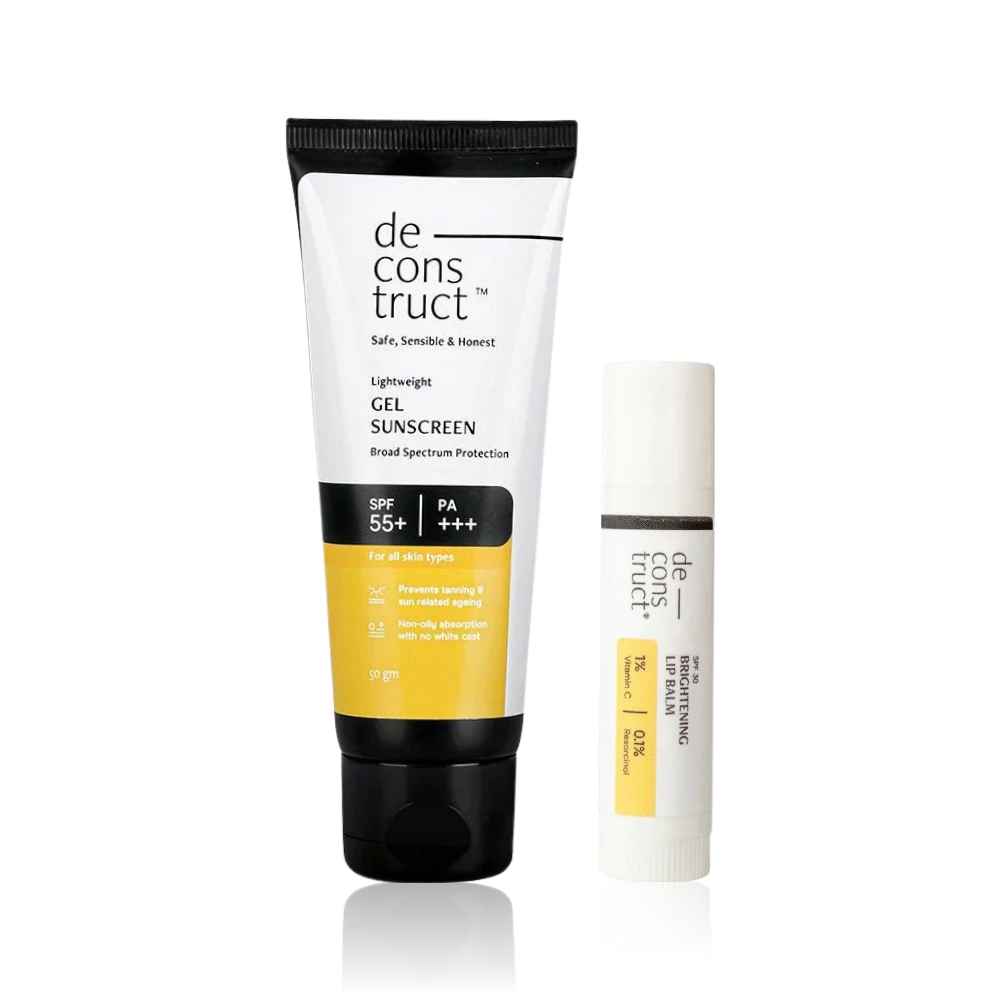 Buy Deconstruct SPF Protect Duo (Gel Sunscreen 50 gm + Lip Balm 4 gm) - Purplle
