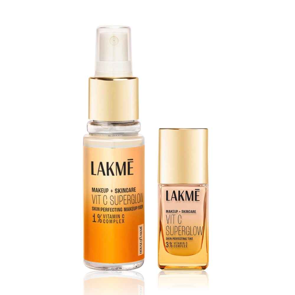 Buy Lakme Vit C Superglow Foundation (60 ml) + Setting Spray (25 ml) - Cool Ivory - Purplle