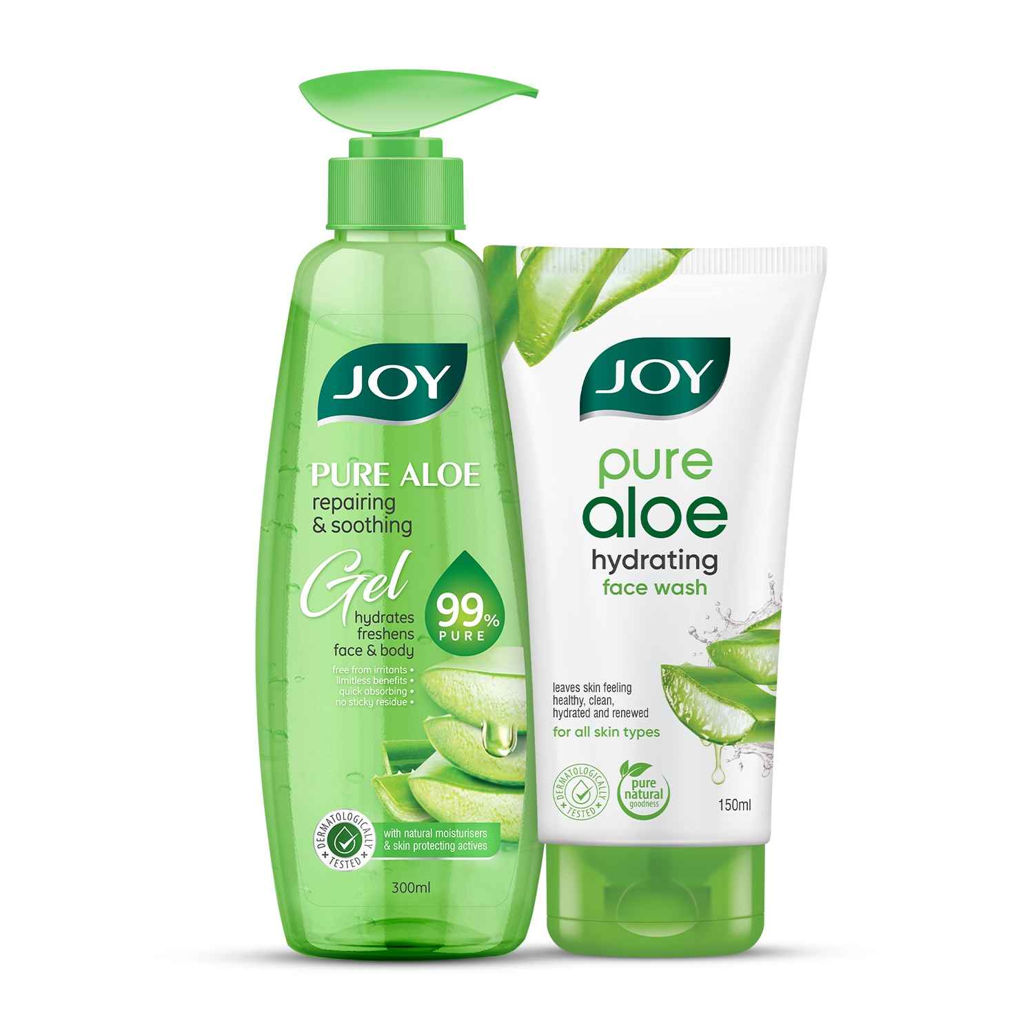 Buy Joy Aloe Vera Face & Body Care Routine with Face Wash & Body Gel (150+300ml) - Combo of 2 - Purplle