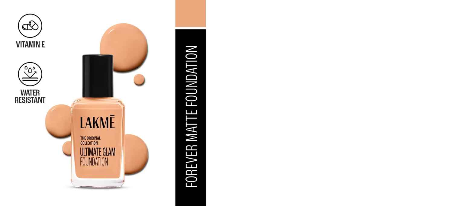Buy Lakme FOREVER MATTE FOUNDATION for Superior Coverage, Vit E, lightweight - Natural Shell, 27 ml - Purplle