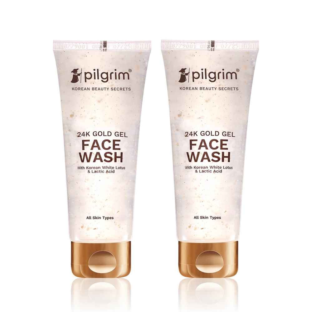 Buy Pilgrim 24K Gold Radiance Gel Face Wash - Pack of 2 (80ml * 2) - Purplle