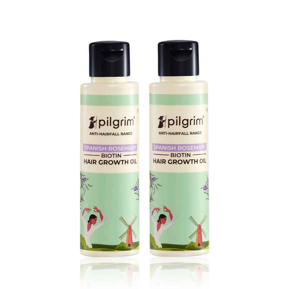 Buy Pilgrim Spanish Rosemary & Biotin Hair Growth Oil - Pack of 2 (100ml*2) - Purplle