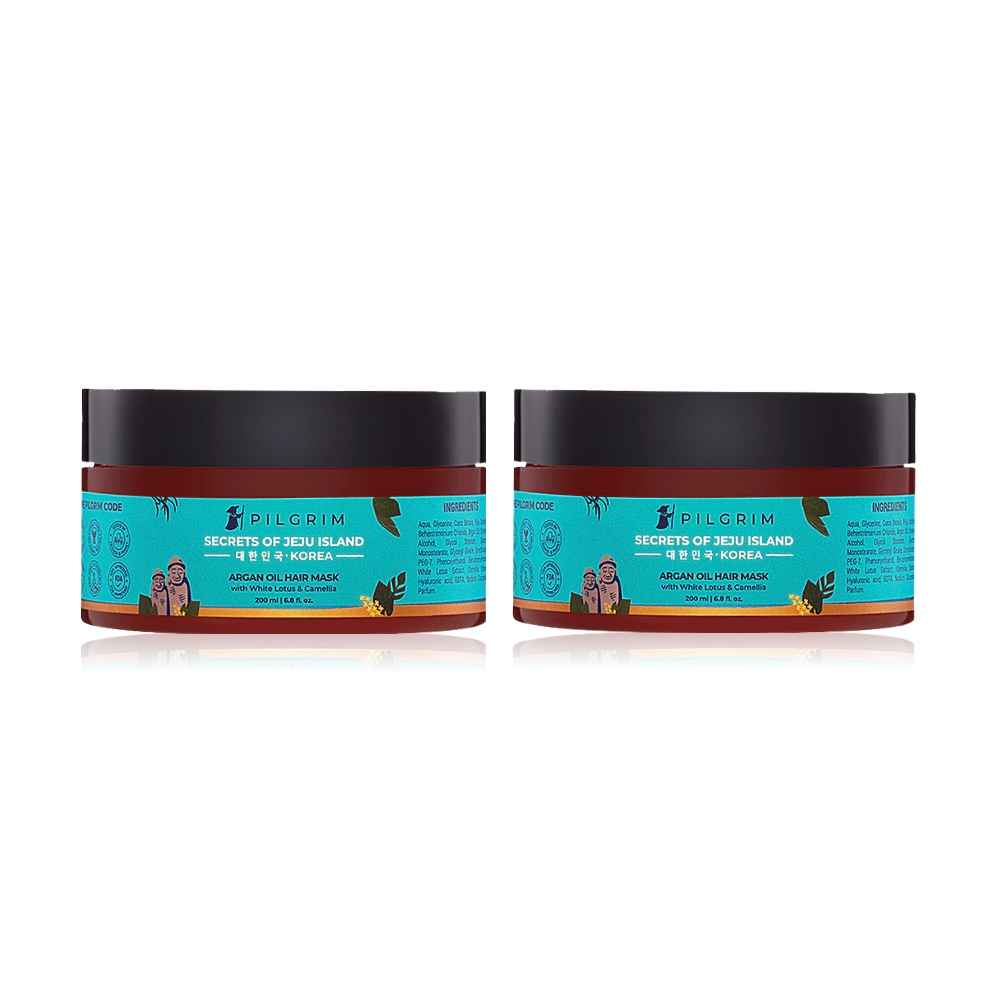 Buy Pilgrim Argan Oil Hair Mask Pack of 2 (200gm*2) - Purplle