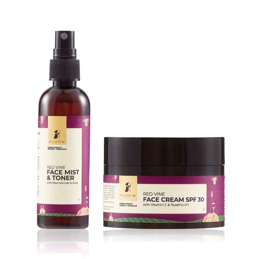 Buy Pilgrim Red Vine Duo (Toner 100 ml + Face Cream 50 gm) - Purplle