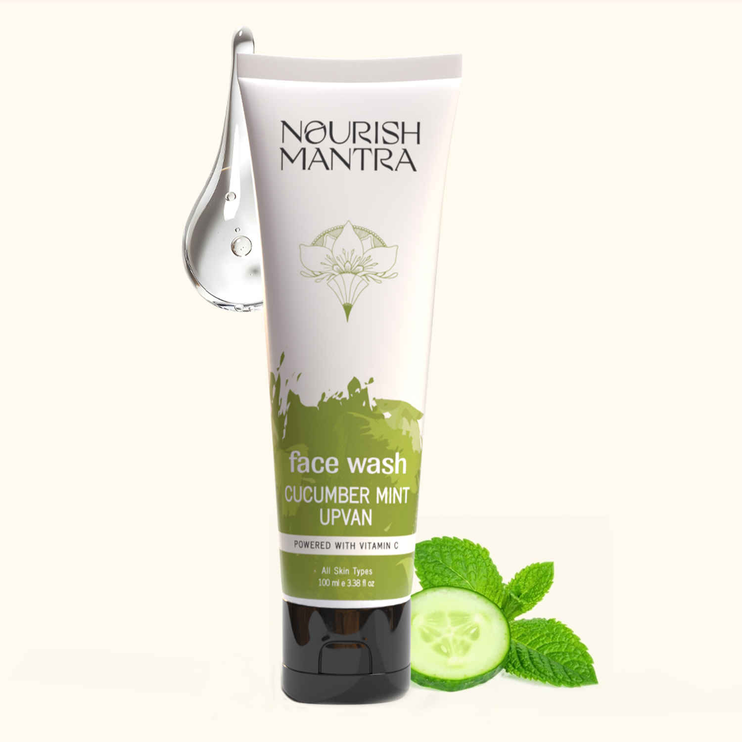 Buy Nourish Mantra Cucumber Mint Upvan Facewash with Niacinamide for Deep Cleansing & Cell Repair -100 ml - Purplle