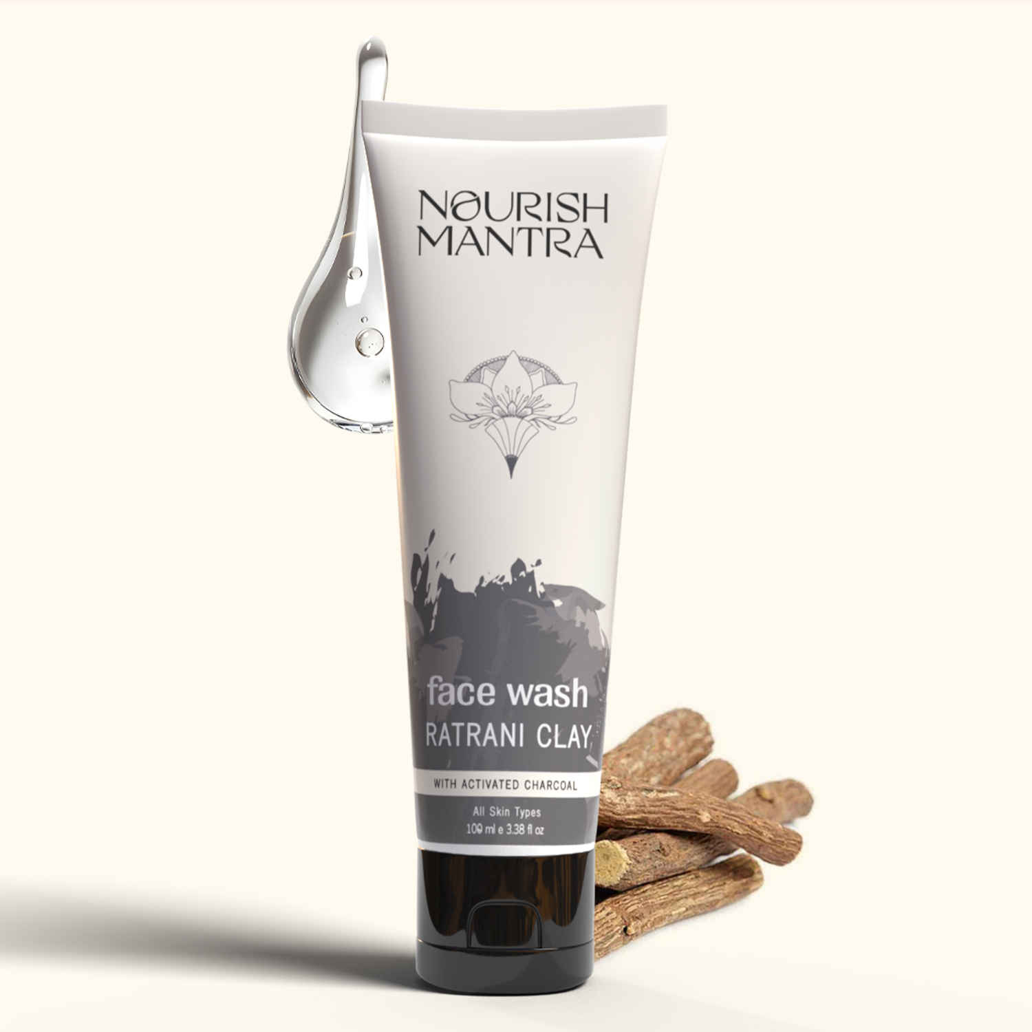 Buy Nourish Mantra Ratrani Moroccan Lava Face Wash with Activated Charcoal for Deep Pore Cleansing - 100 ml - Purplle