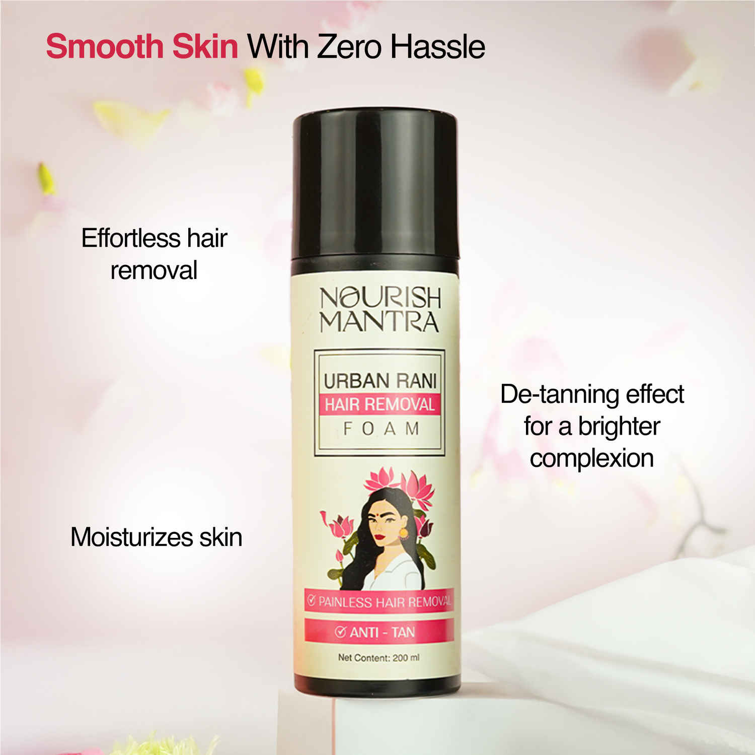 Buy Nourish Mantra Urban Rani Hair Removal Foam with Shea Butter for Painless Hair Removal - 200ml - Purplle