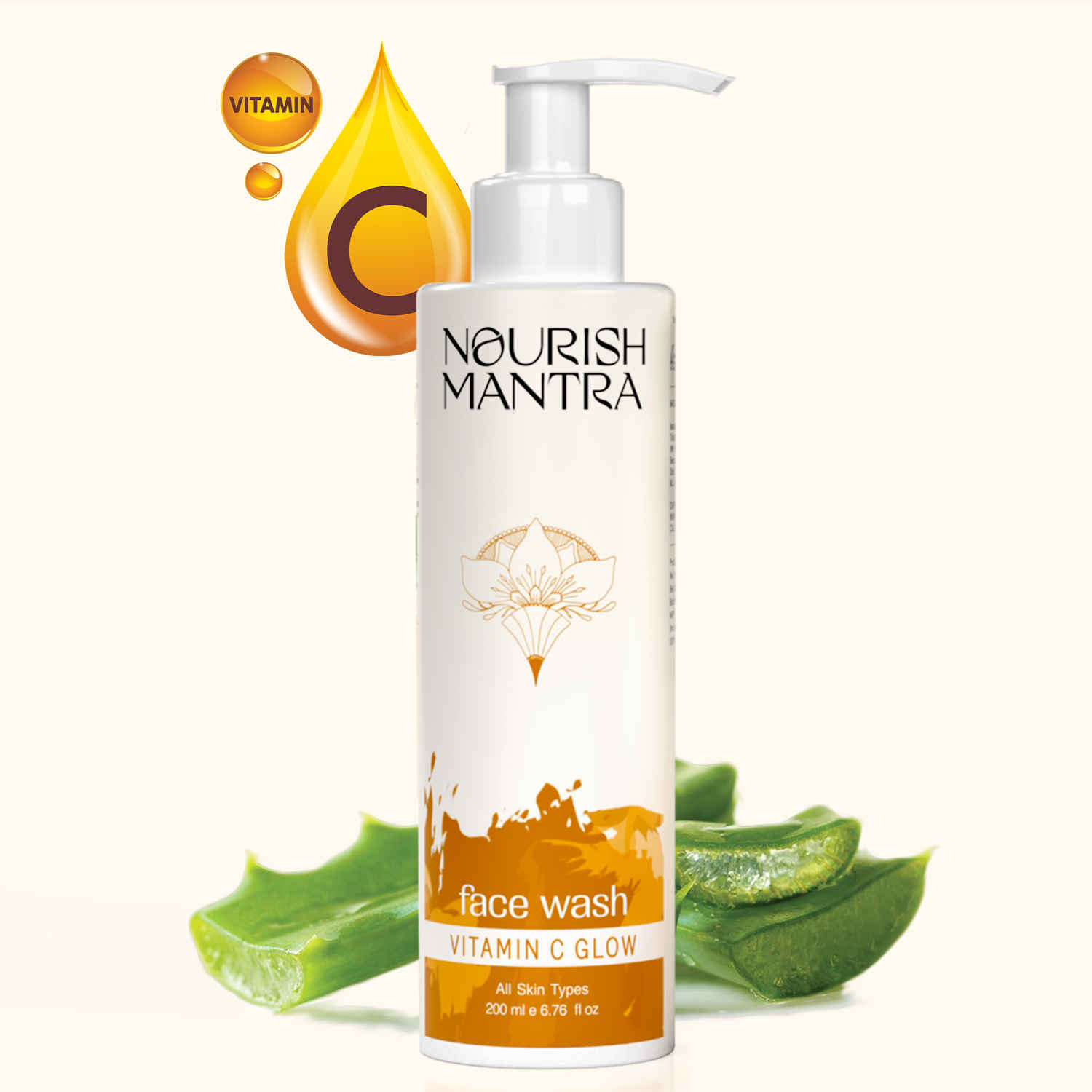 Buy Nourish Mantra Vitamin C Glow Face Wash with Aloe Vera for Bright & Glowing Skin - 200 ml - Purplle
