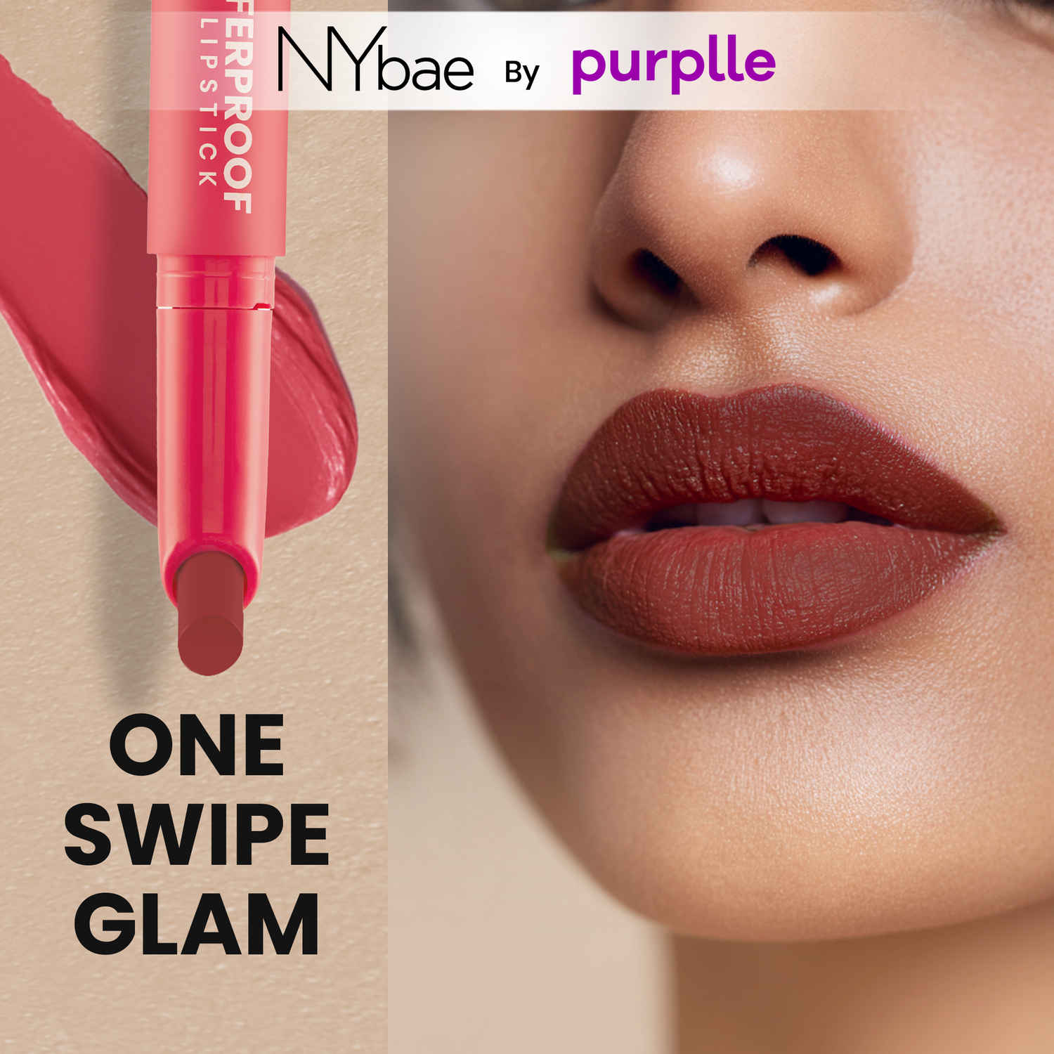 Buy NY Bae Transfer-proof Matte Crayon Lipstick – Bombshell 12 - 2 gm Creamy & Moisturizing | Vitamin E | Feather Light Texture | 12 shades for all Indian skin tones | Smudge Proof | Retractable, Easy to Use | Smooth Application | 8 hrs + Stay - Purplle